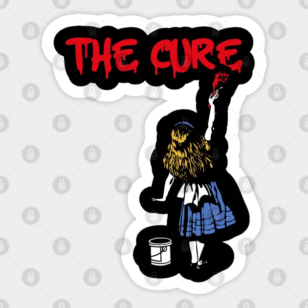 the cure red paint Sticker by j and r